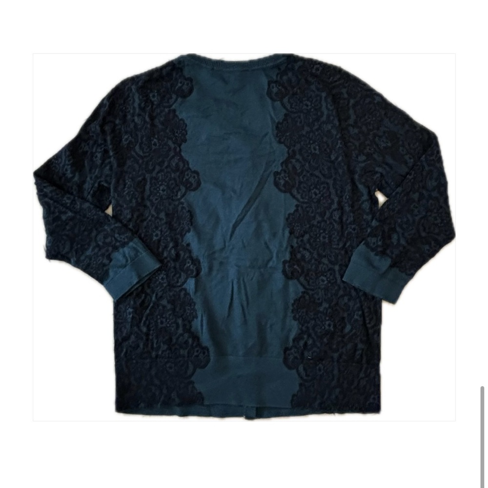 LOFT Lace Print Cardigan Sweater Size M - Picture 4 of 11